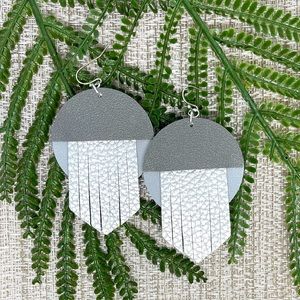 Layered Faux Leather Earrings